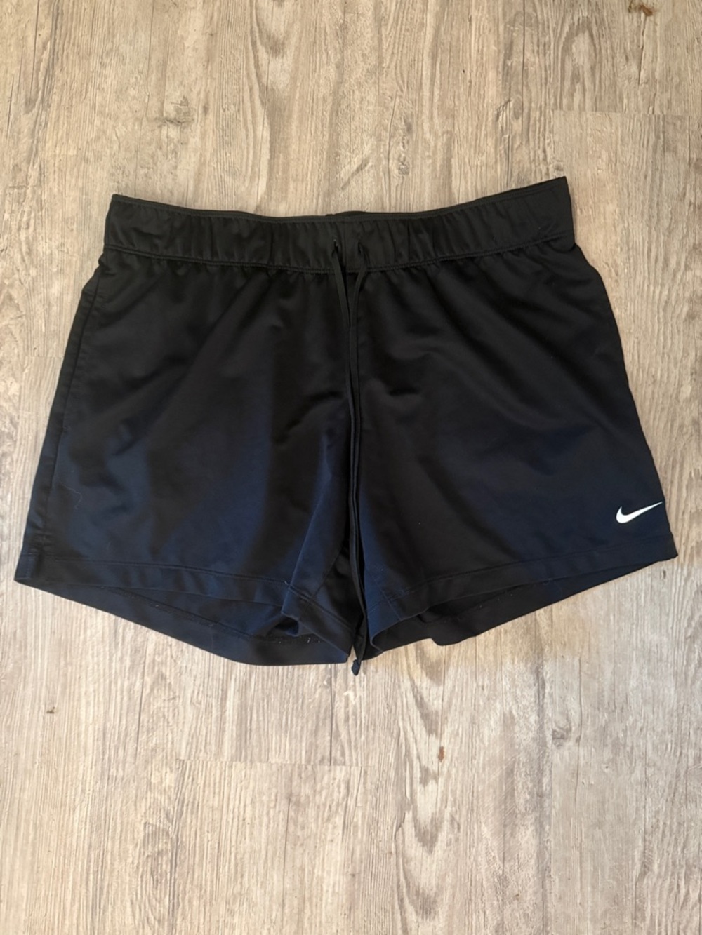 Nike Black Women's Athletic Running Shorts with White Swoosh